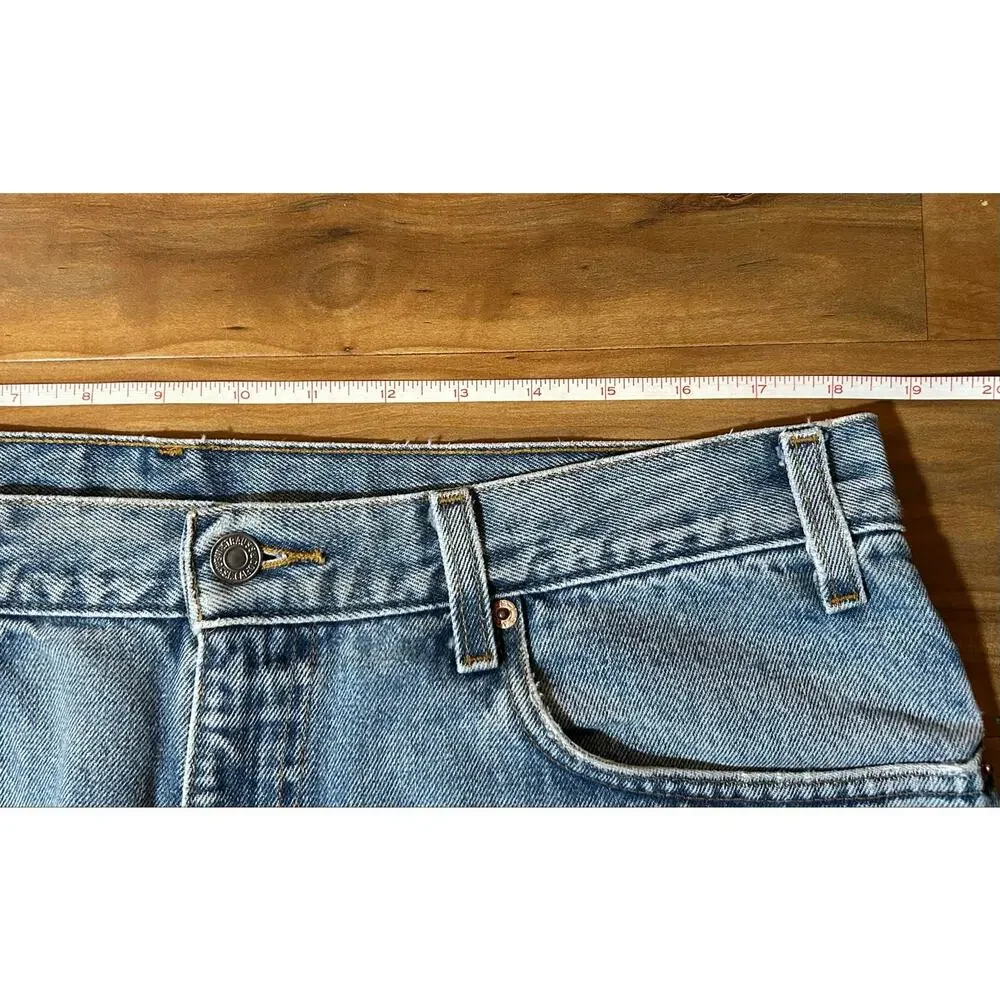 Vintage 90s Levi’s 550 Relaxed Fit Tapered Leg Jeans 38x34 Light Wash Distressed